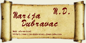 Marija Dubravac vizit kartica